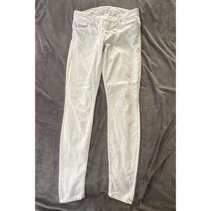 MOTHER Jeans Womens 26 White The Looker Mirror Mirror Skinny Low Rise Stretch